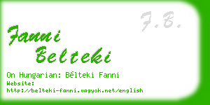 fanni belteki business card